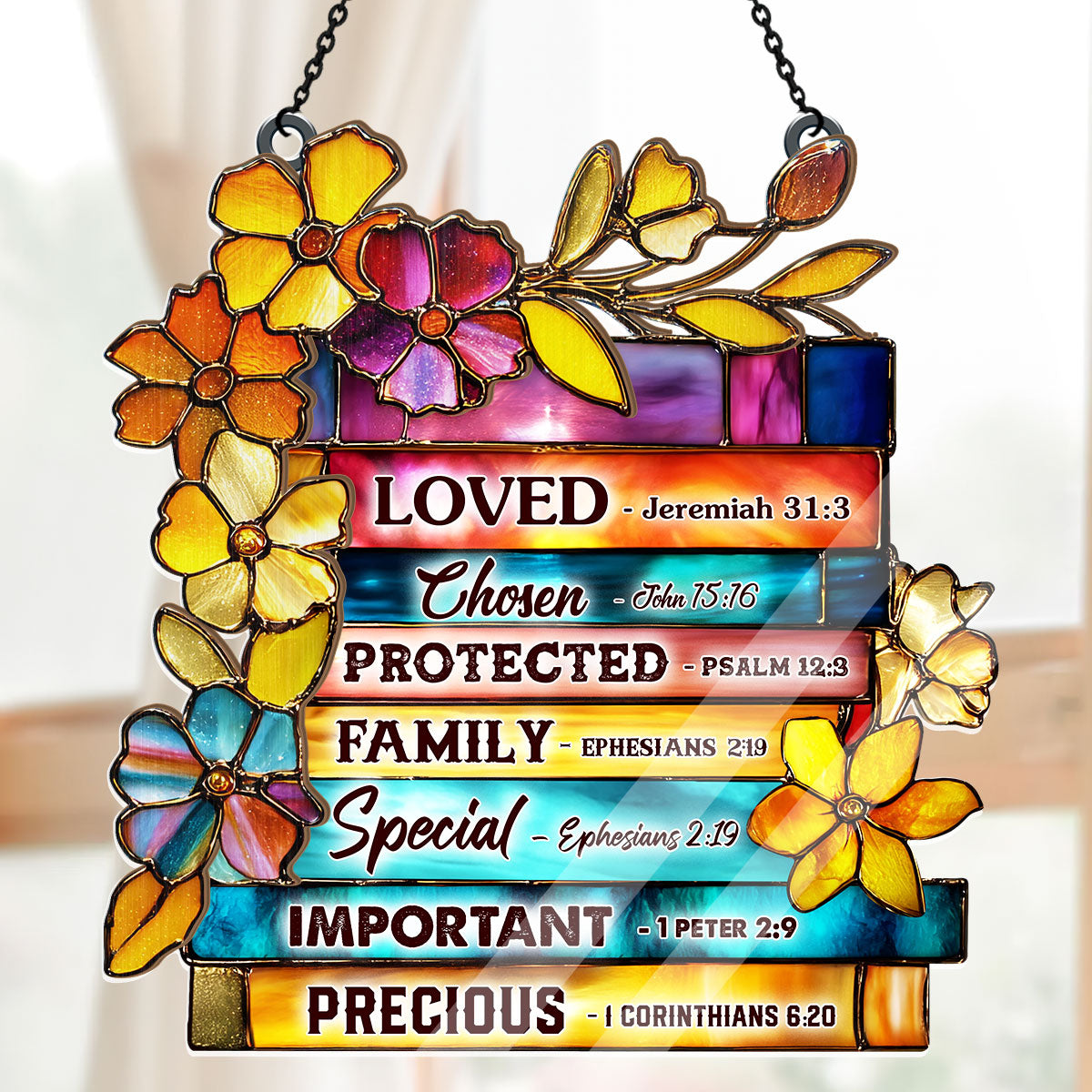 Library Of Blessings I Am Scripture Art - Window Hanging Suncatcher