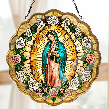 Virgin Mary Golden Halo - Window Hanging Suncatcher