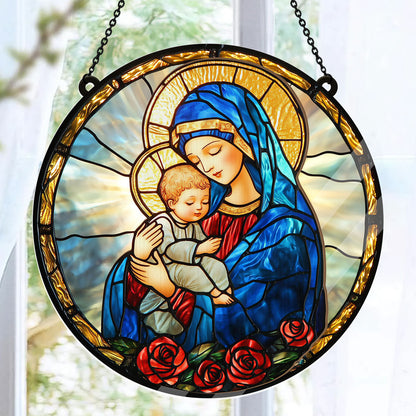 Radiant Virgin And Child - Window Hanging Suncatcher