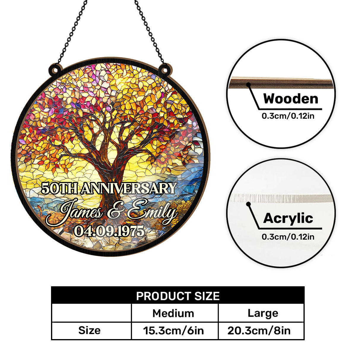 Sunset Of Love Tree - Personalized Window Hanging Suncatcher