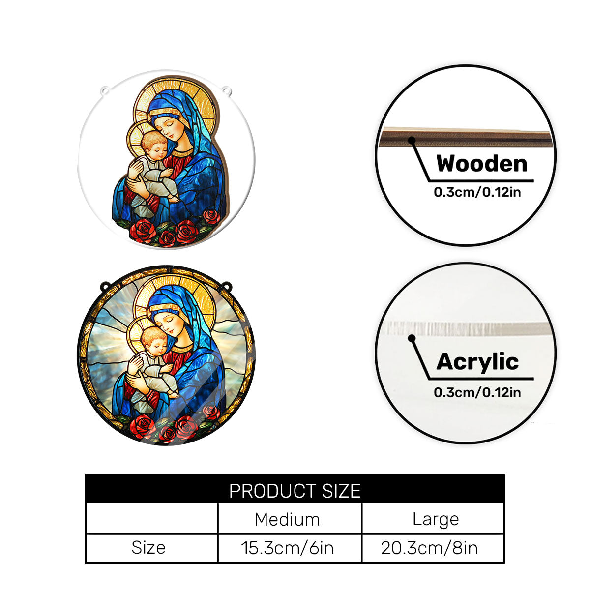 Radiant Virgin And Child - Window Hanging Suncatcher